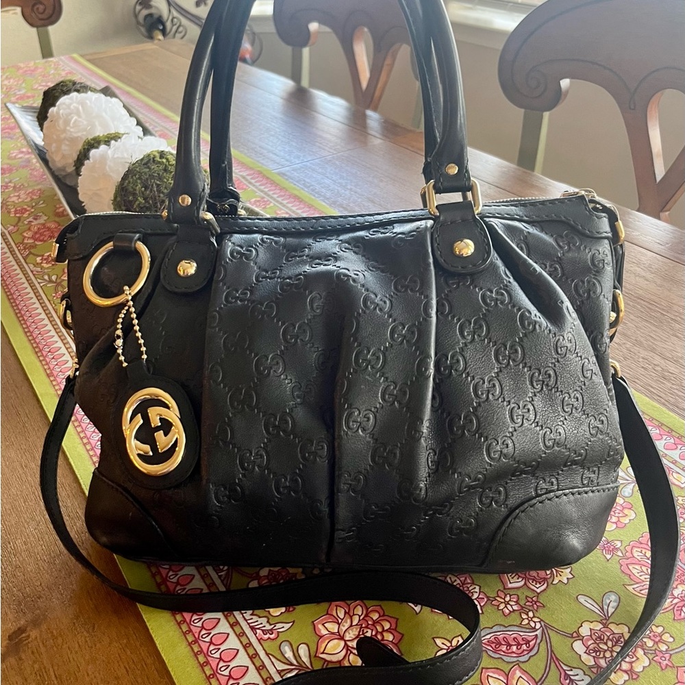 Gucci Black Guccissima Sukey Tote